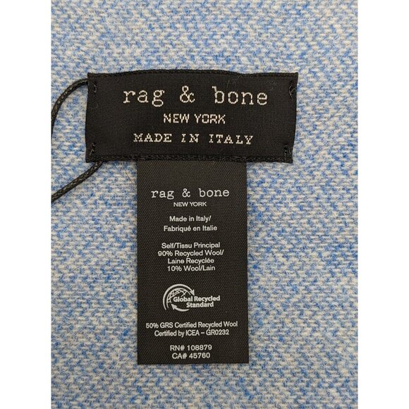 RAG & BONE Addison Skinny recycled wool women's winter scarf - BLUE - Picture 6 of 9